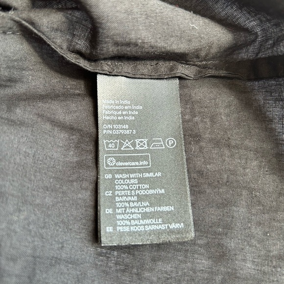 H&M boho blouse long elastic cuffs sleeves 100% cotton - Picture 7 of 7